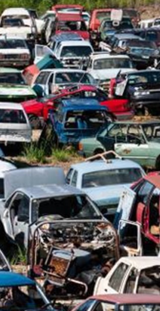 Auto Junk Yard with Recycled Cars